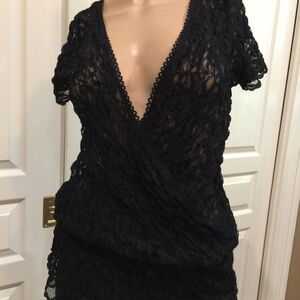 Olian black lack peplum top